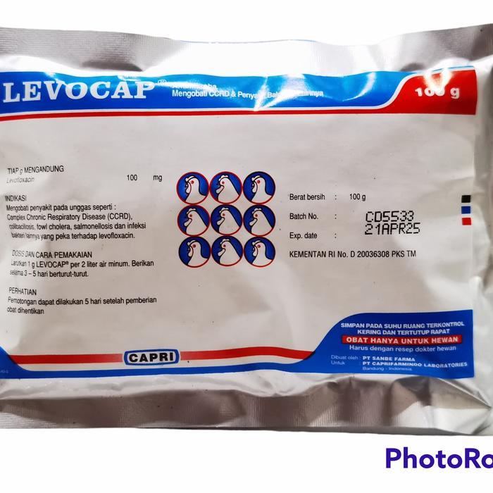 Levocap 100 gr - Obat Hewan Ternak Unggas CRD kompleks pernapasan