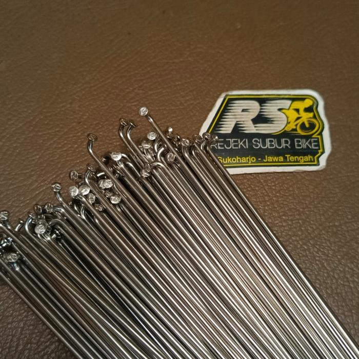 Promo Ruji Sepeda Stainless Silver Chrome 180 262 283 Mm Spoke 1 Pak 72 Biji Untuk 2 Roda Sepeda 20