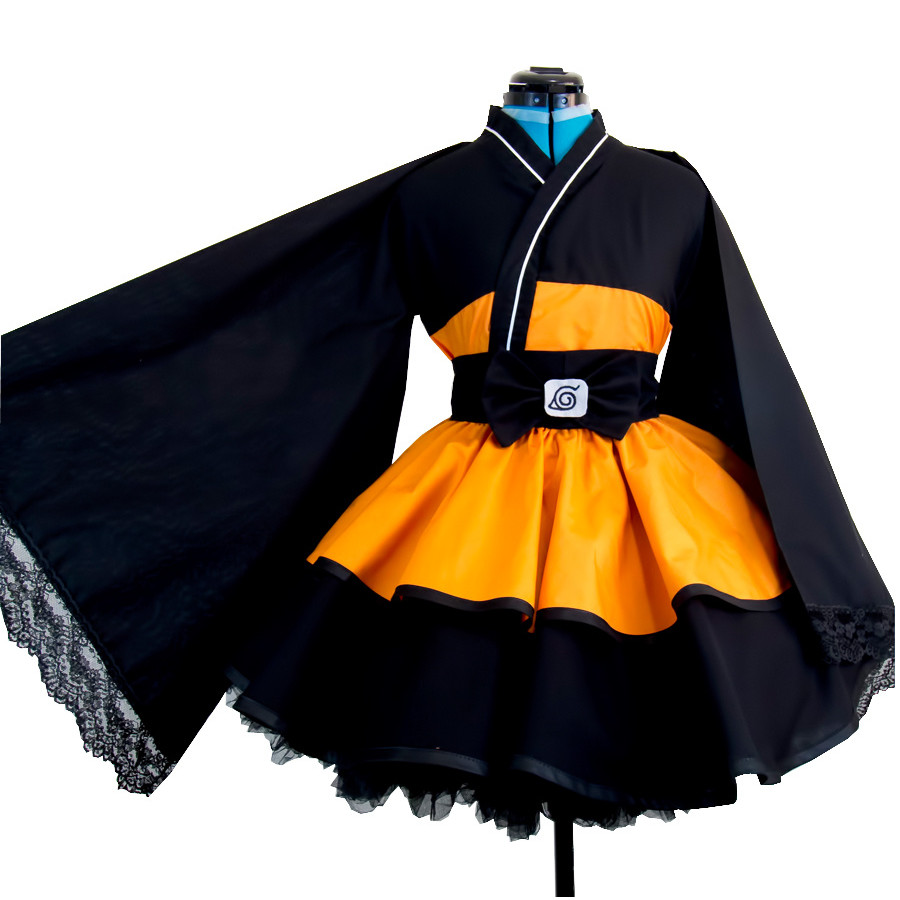 Anime Shippuden Uzumaki Cosplay Costume Sex Reversion Kimono Lolita Dress Girls Women Female Japan