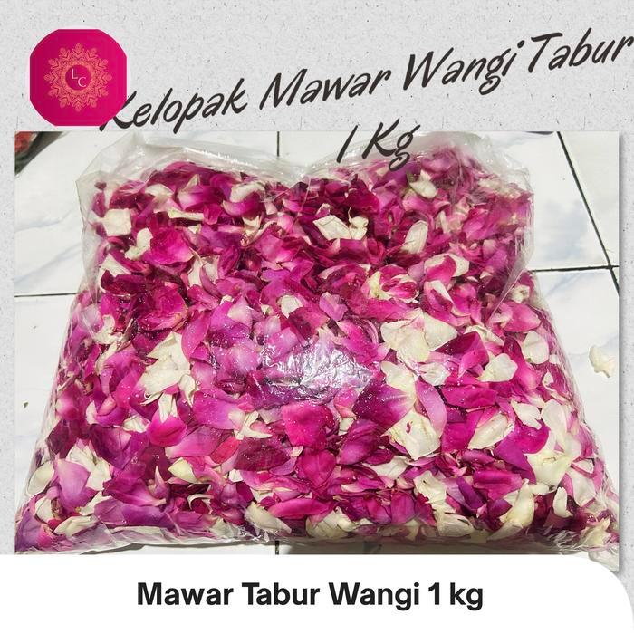 Kelopak bunga mawar tabur wangi 1 kg pink putih mawar kampung wangi