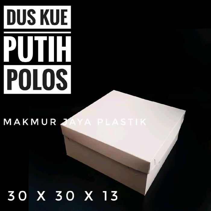 Stok Baru [ 5 PC ] DUS BOX KUE PUTIH POLOS 30 X 30