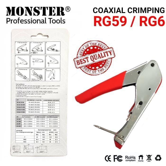 TANG PRESS RG6 PAKET LENGKAP + KONEKTOR & ALAT POTONG SIAP PAKAI