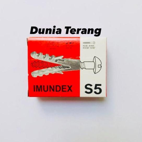 "New" Fisher IMUNDEX S5 isi 100pcs / Fiser S 5 / Viser Lubang Dinding 5mm