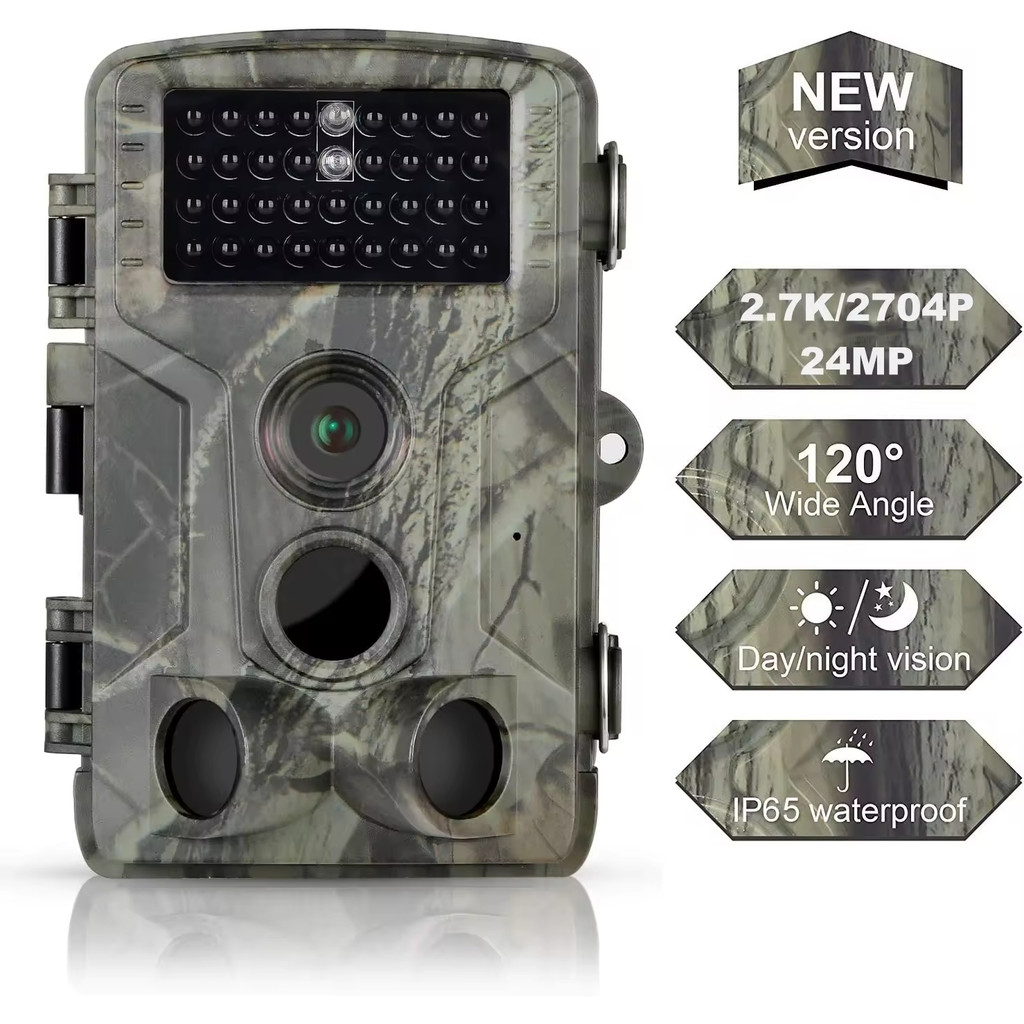 24MP 2.7K Wildlife Trail Camera Photo Trap Infrared Hunting Cameras HC802A Wildlife Wireless Surveil