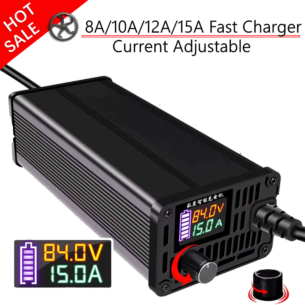 BEST 10A 15A 24V 48V 58.4V 72V 60V 84V Li-ion Lifepo4 Lithium Battery Charger Curren Adjust 13S 54.6