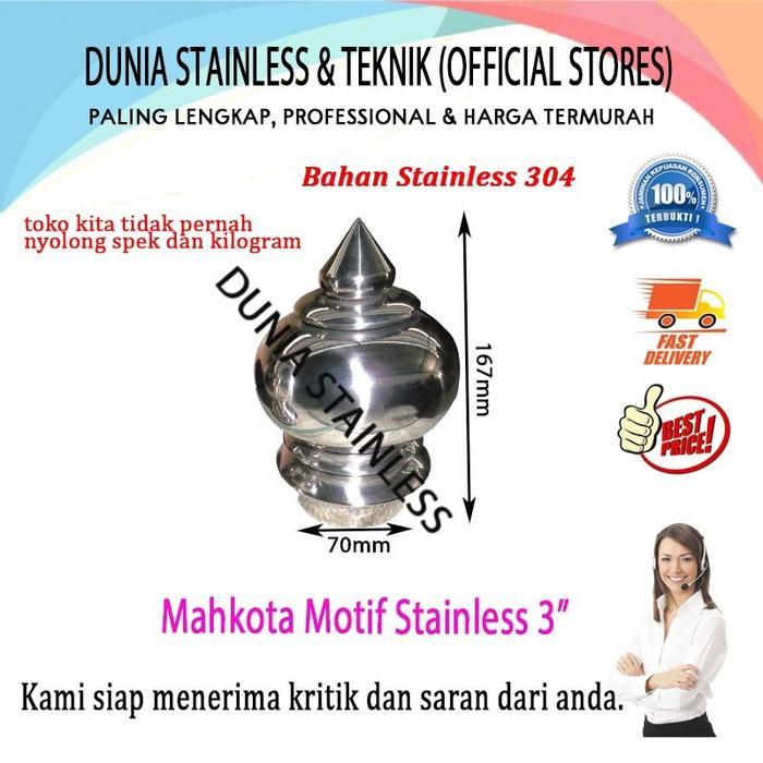 Mahkota Motif Stainless 3" aksesoris pagar kanopi balkon