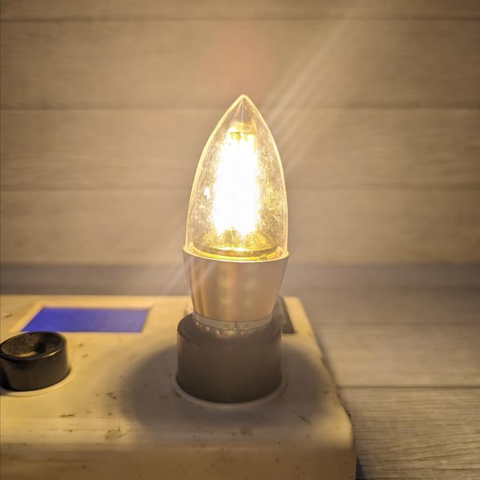 "New" hinomaru Lampu LED Candle 5w 5 watt E27 KUNING filamen 3000k WW