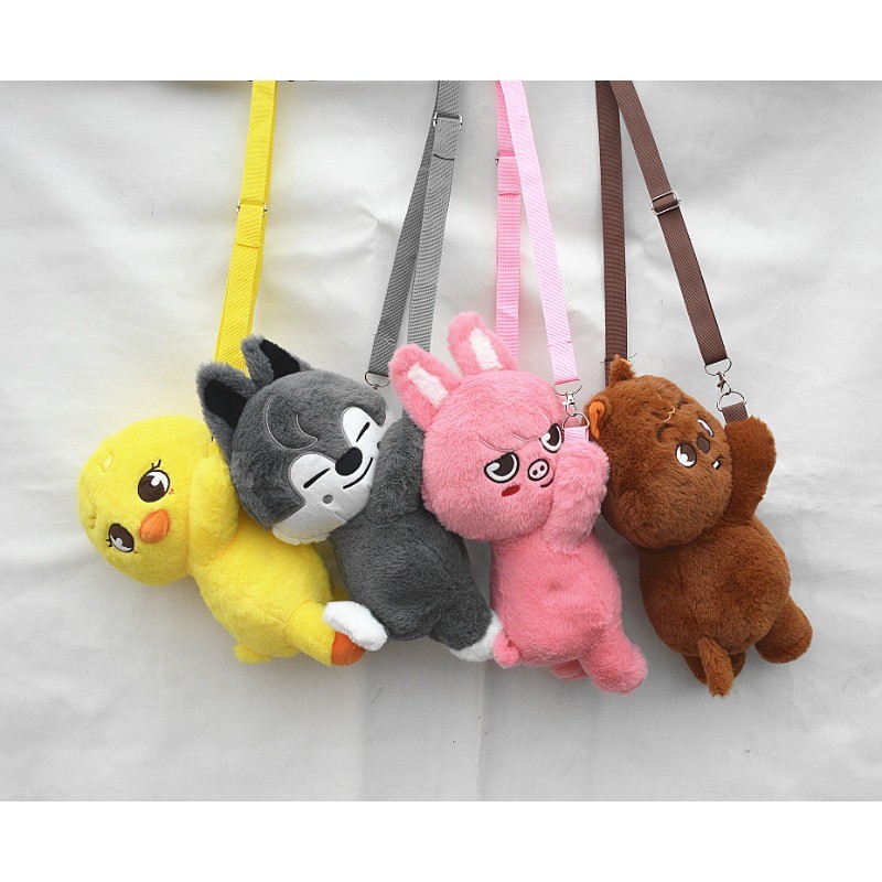 New STRAY KIDS Bang Chan SKZOO Felix Han Jiniret Doll Messenger Bag Cute Plush Small Schoolbag