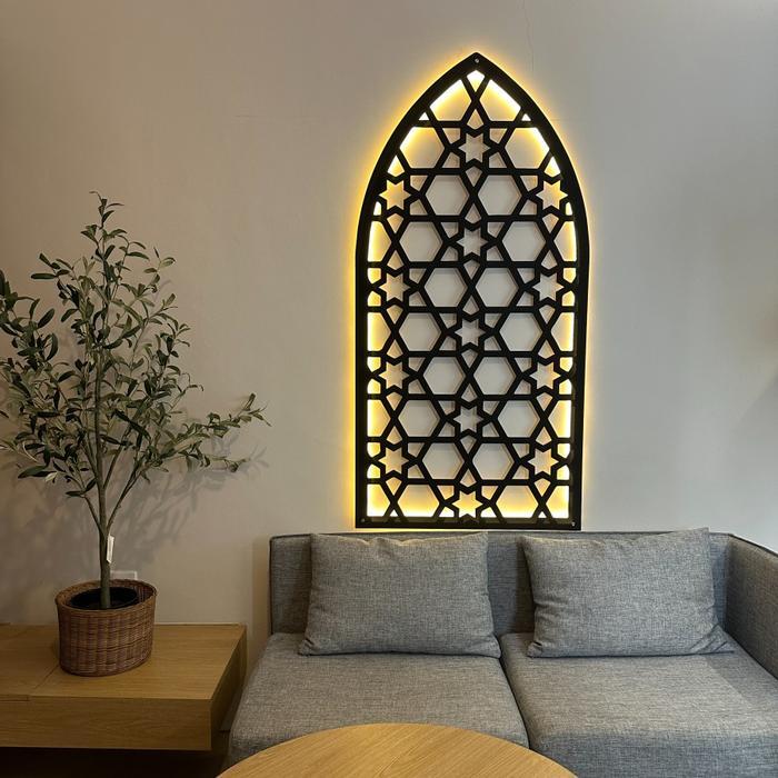 Hiasan Dinding Mihrab Mushola Rumah - Dekorasi Mihrab Dinding LED