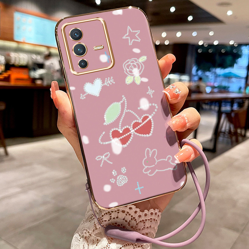 Casing Hp Untuk VIVO V23 5G V23i 5G V23E 5G V23E 4G Case Kasih sayang pelapisan Kekinian Cesing sili