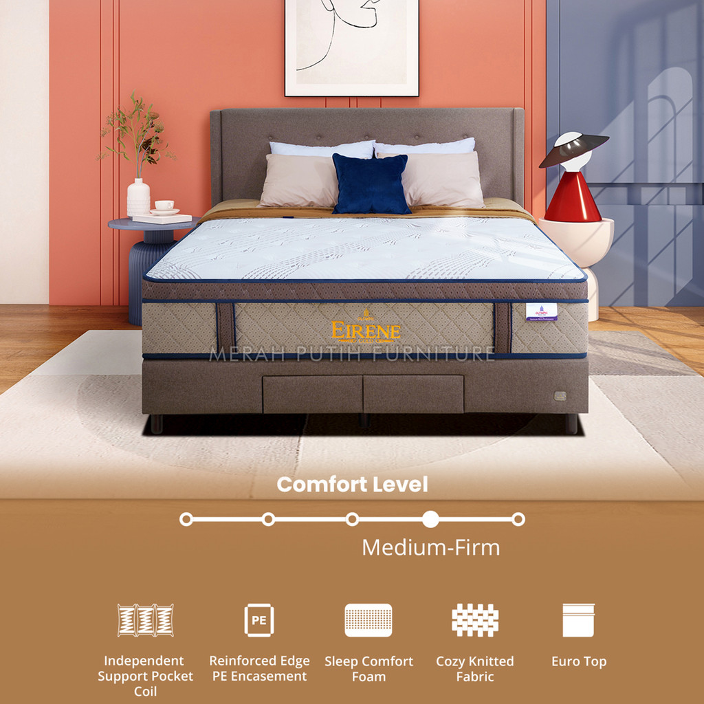 Springbed EIRENE + Dipan. Tempat Tidur berkualitas premium & Bergaransi. Olympic Gold Series. 120x20