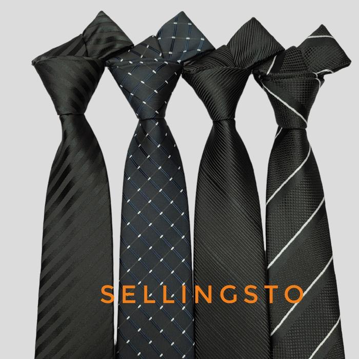 dasi pria hitam polos dasi formal pria dasi kantor