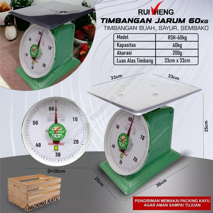 Timbangan Duduk Jarum Timbangan Tipe Vietnam Manual 60Kg 200G Ruiheng Terbaru !!!