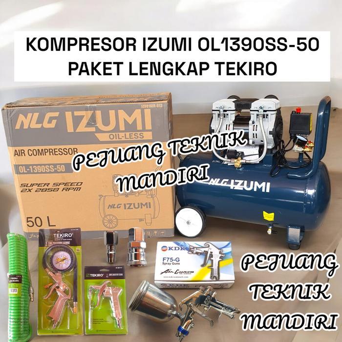 KOMPRESOR ANGIN OILLESS IZUMI OL1390SS-50 / COMPRESSOR IZUMI OL 1390 - LENGKAP TEKIRO