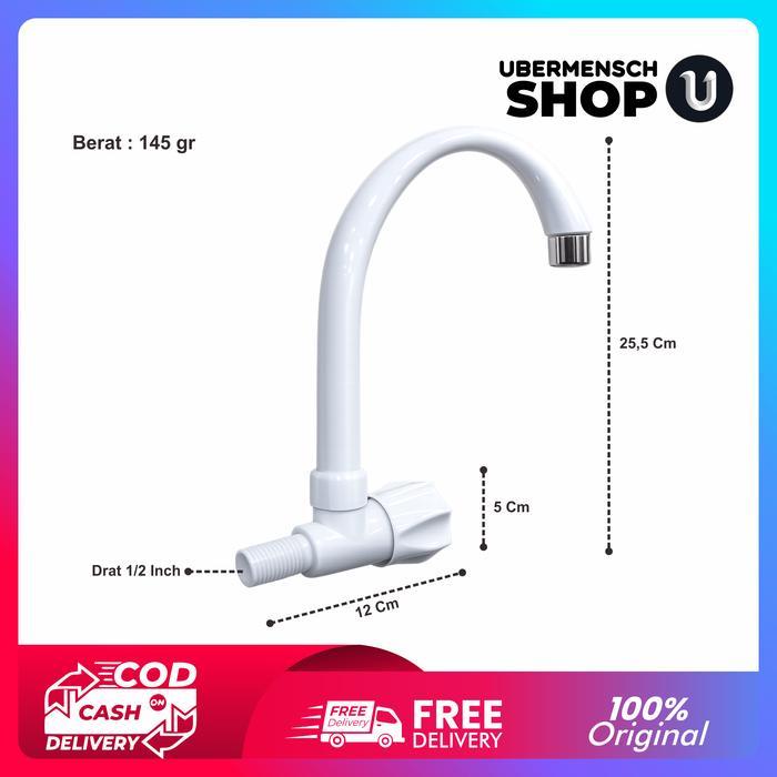 Toto - [Us] Kran Air Cuci Piring Material Pvc Model Angsa Handle Mahkota / Kran Wastafel Plastik Cab