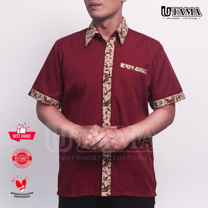 s7 Kemeja Batik - Seragam Batik Karyawan - Baju Kerja Batik - Kemeja Batik Catering - Seragam Kerja