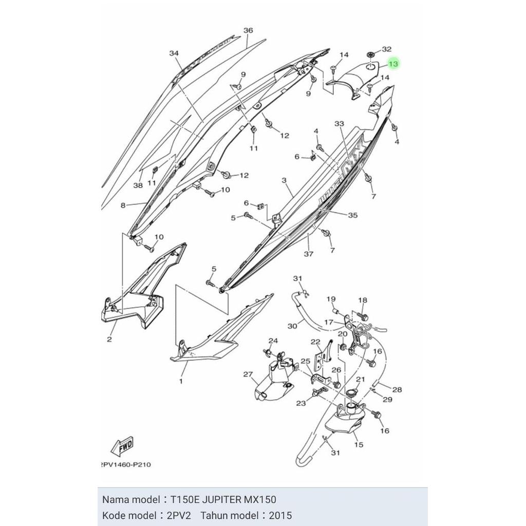 Cover Side Tutup Lampu Stop Jupiter Mxking Mx 150 Ygp 2Pv-F171E-00 Termurah Langka