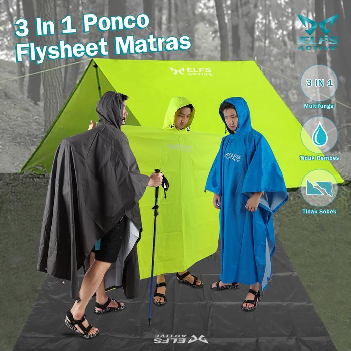 Antarestar - 3In1 Ponco Flysheet Bivak Matras Waterproof Jas Hujan Hiking Plastik