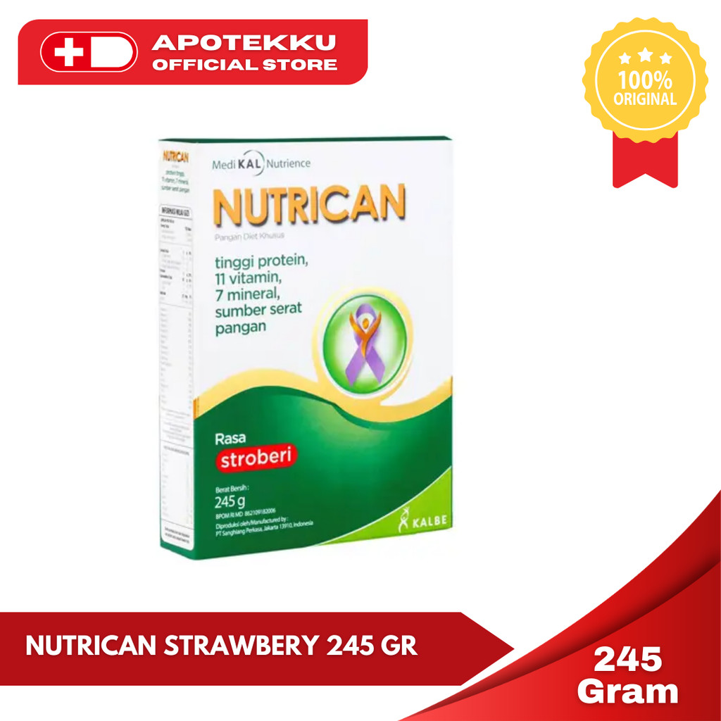 Nutrican Strawberry 245g - Susu Nutrisi Pasien Kanker