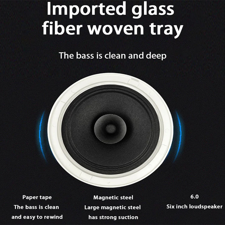 Bluetooth Ceiling Speaker 6 inch Stereo Home Theater Background 10W Loudspeaker Build-in Class-D