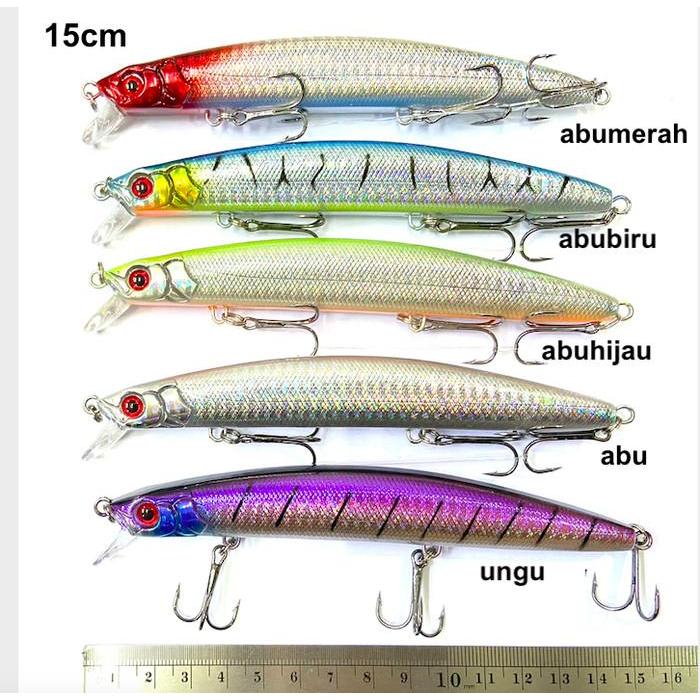 Umpan Ikan Casting Minnow Besar Ukuran 15 Cm Dan Berat 28 Gram Cocok Unutk Laut Dan Ikan Besar