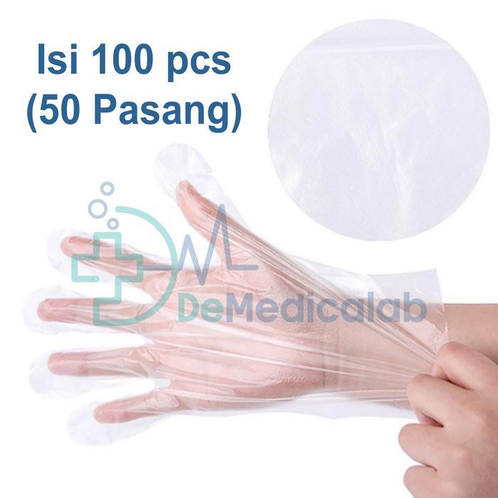 Sarung tangan plastik isi 100 / Sarung tangan plastik