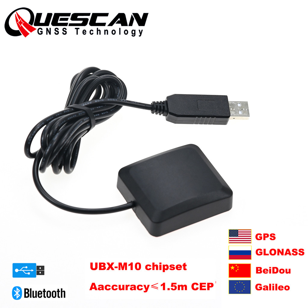 QUESCAN USB Bluetooth GPS GNSS Receiver Android Windows M10 USB GPS Galileo GLONASS BeiDou QZSS SBAS