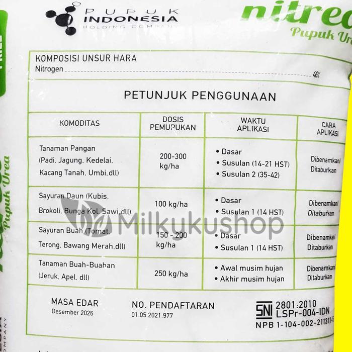 PUPUK UREA NITREA KUJANG NON SUBSIDI TANAMAN KEMASAN PABRIK 5 KG