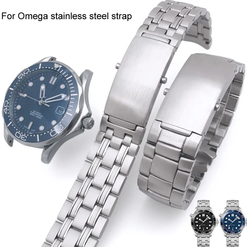 Watchbands Bracelet For Omega Planet Ocean 007 Seamaster 600 Metal Strap Watch Men Stainless Steel