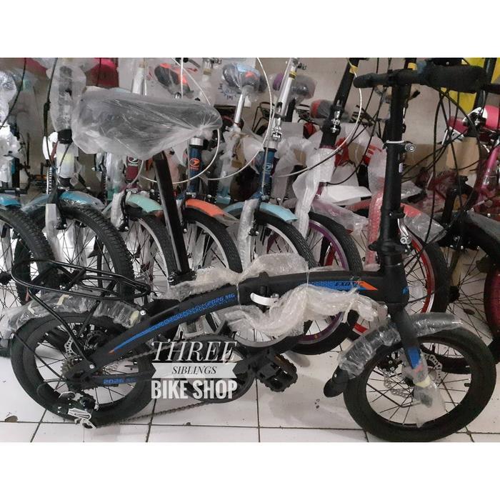 Sepeda Lipat Exotic 2026 Mg Disc Brake 7 Speed Black Doff Blue