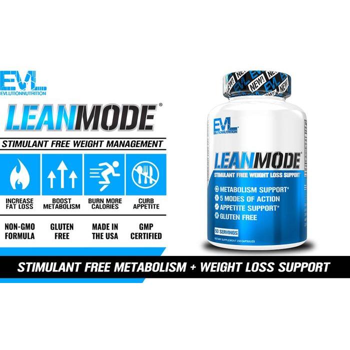 EVL LEAN MODE FAT BURNER, STIMULANT FREE WEIGHT LOSS SUPPORT, 150 CAPS