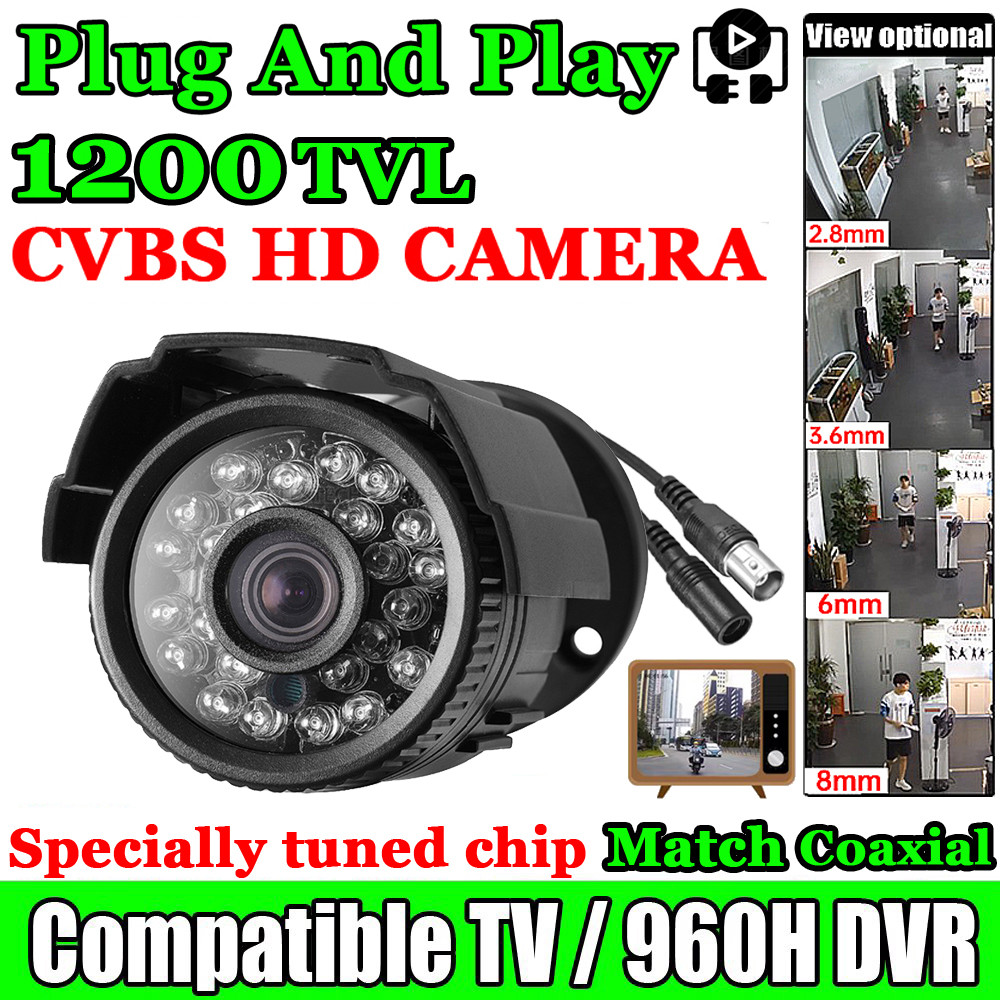 Mini Hd Security Cctv Camera 1200TVL In/outdoor Waterproof Ip66 Ircut Compatible Analog Cvbs For