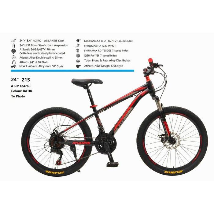 Terbaru Sepeda Gunung Mtb 24 Atlantis Discbrake