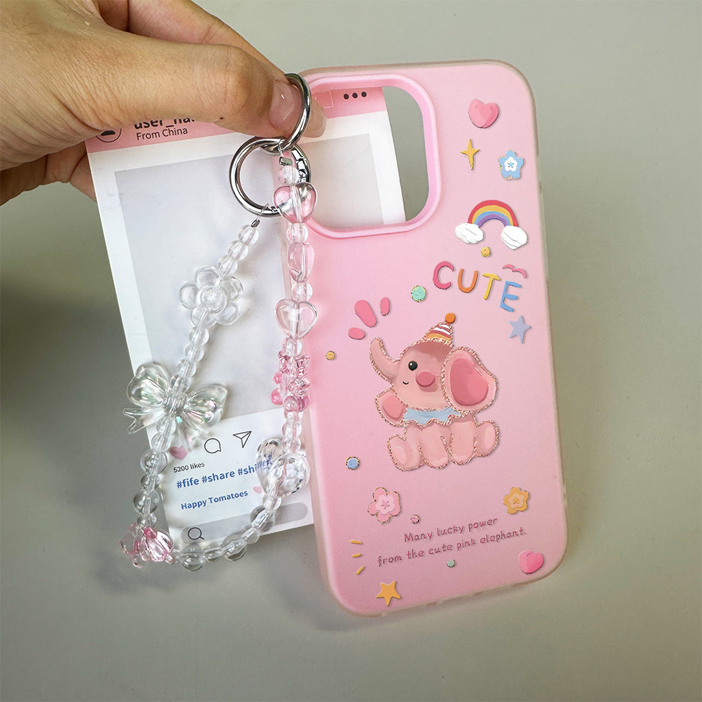 Merah Muda [Lxuan Casing] Gajah Casing vivo Y05 Y21D Y19S Pro V70 Fe V60 Lite Y400 Z10R Iqoo Z10 Y29