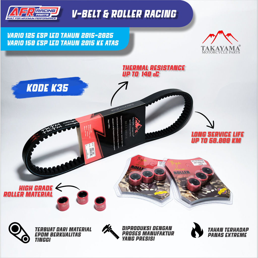 Paket Upgrade Vbelt & Roller Vario 125 Vario 150 LED Old / New CVT Racing Matic Performa Maksimal