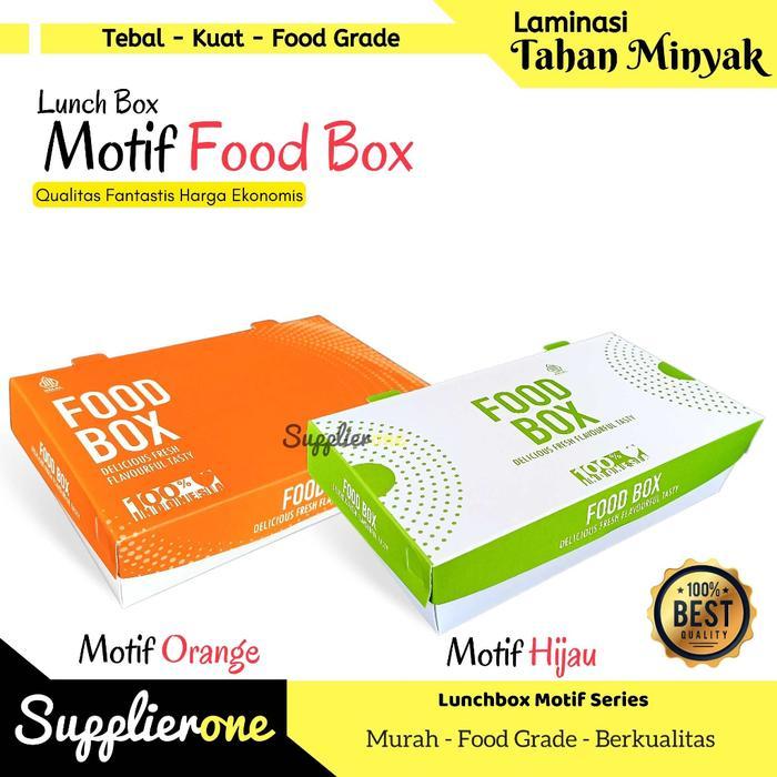 Lunch Box Paper Cetak Motif 50 Pcs / Paper Lunch Box / Lunch Box Kertas