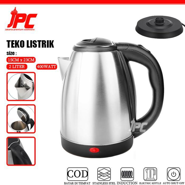 Rinnai Electronic - Jpc Ketel Listrik Stainless Steel 2 Liter 400 Watt Ketel Air Minum Listrik Ketel