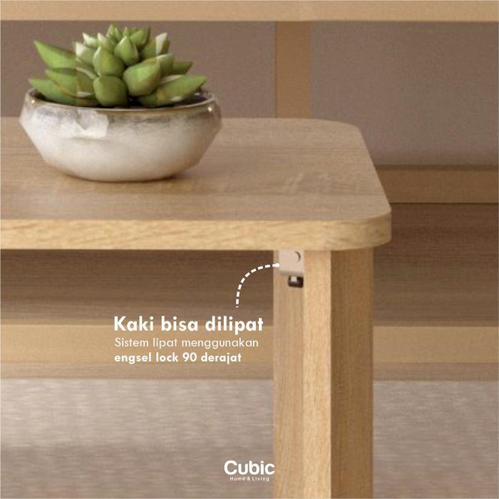 Cubic Meja Tamu Lipat Minimalis / Meja Makan Lesehan / Meja Belajar Lipat / YAGI FT 120