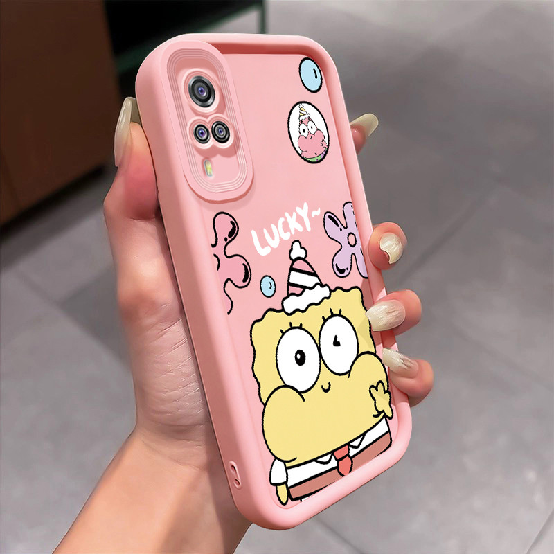 Casing Hp untuk VIVO Y51 2020 Y31 2021 Y51A 2021 Y53s Y33 Case Spons Ulang Tahun Kartun Kasing silik