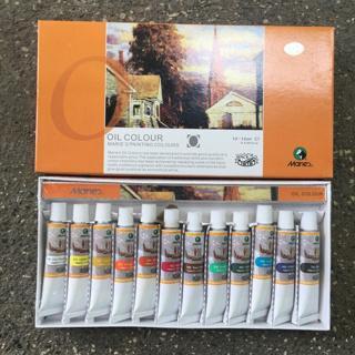 Cat Minyak Maries 12 Warna Cat Lukis Oil Based Kualitas Bagus 12 Colour Pewarna Melukis Set Paint