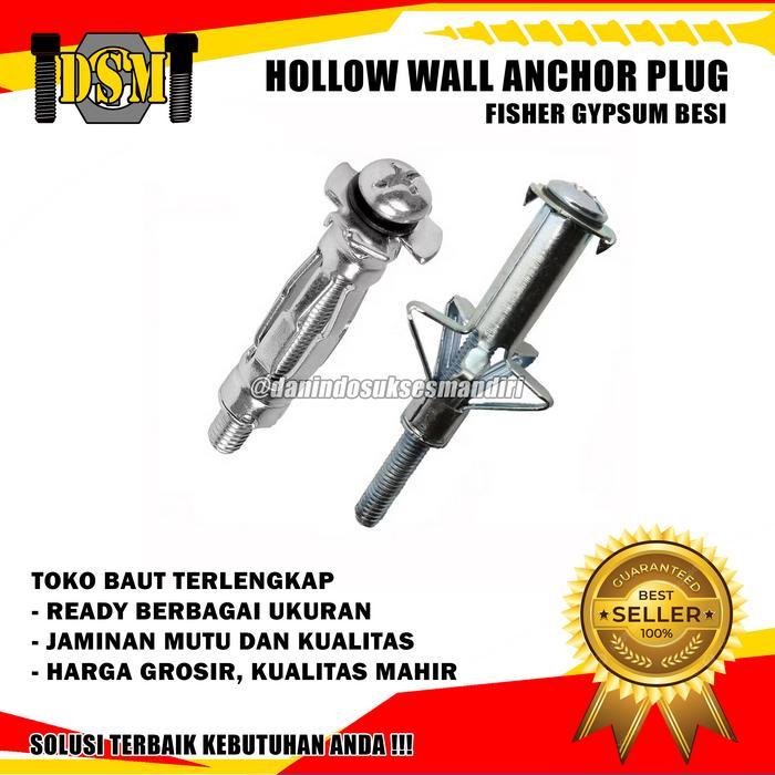 Fisher Gypsum Besi / Hollow Wall Anchor M4x45 / Baut Gipsun Besi Angkur 8 MM