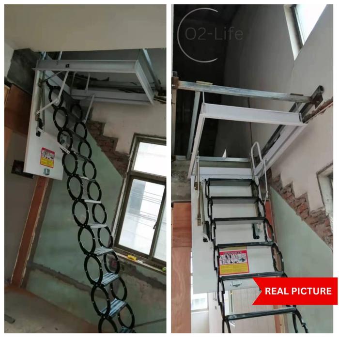 Tangga Loteng Lipat Dinding Teleskopik – Wall Mounted Hidden Stairs / Tangga Dinding Lipat Dorong - 