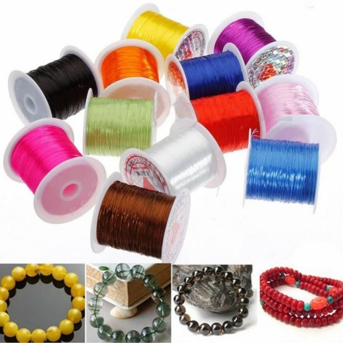 JTTOP BAHAN GELANG DAN KALUNG TALI KARET BENANG SERAT KOREA ELASTIS BAHAN CRAFT TALI KALUNG GELANG