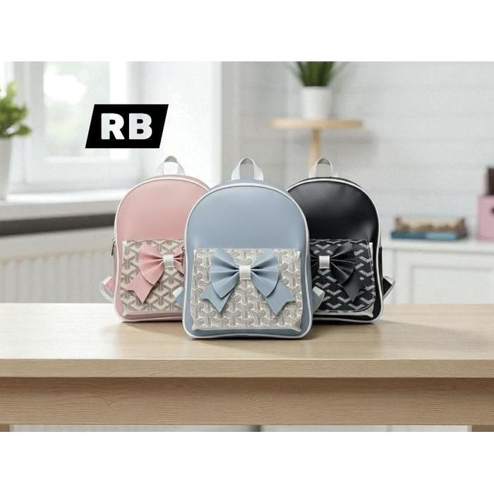 Elizabeth - Rb Backpack Perempuan Tas Ransel Mini Wanita Motif Goyar Pita Fungsional Dan Stylish