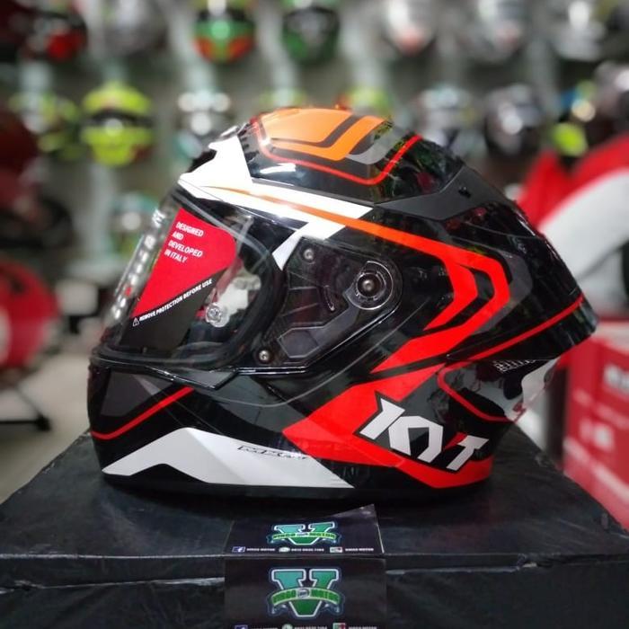 Kyt Tt-Course Overtech Black/Orange Motif Terbaru