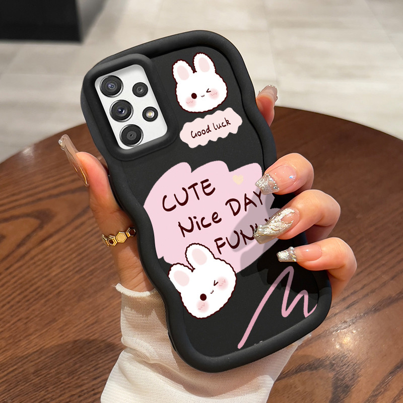 Casing Hp Untuk Samsung A52 4G A52 5G A52s Case Cartoon rabbit Cesing Wave Gelombang Kesing Frosted 