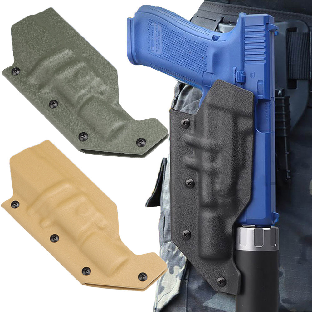 Lightweight Kydex Material Tactical Airsoft Pistol Holster For Glock Hk S&W Sig Adapt Flashlight