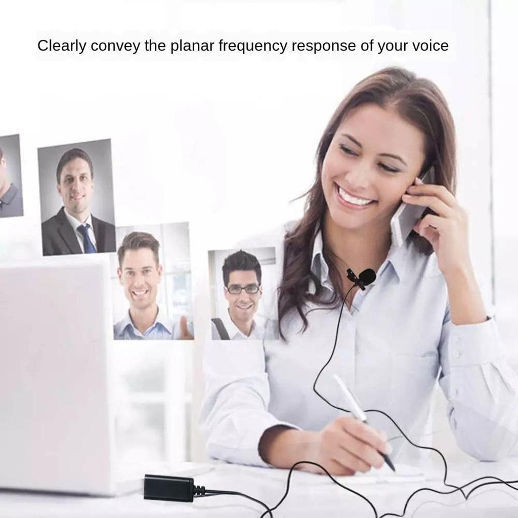 External USB Lavalier Microphone Portable Wired Mic Collar Clip Lapel Lavalier Mic for Laptop PC
