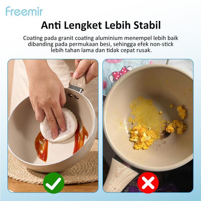 [MEGA SALE] BEST SELLER freemir Wajan Cekung Anti Mengelupas Anti Lengket Anti Gores Beige 20 cm