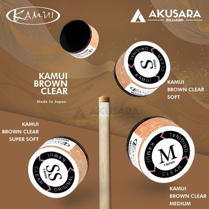 Tip Stik Billiard Kamui Brown Clear Original M Medium S Soft 14mm